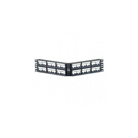 Panduit Panel de Parcho Modular Angulado de 48 Puertos Vacio con Etiquetas, Negro