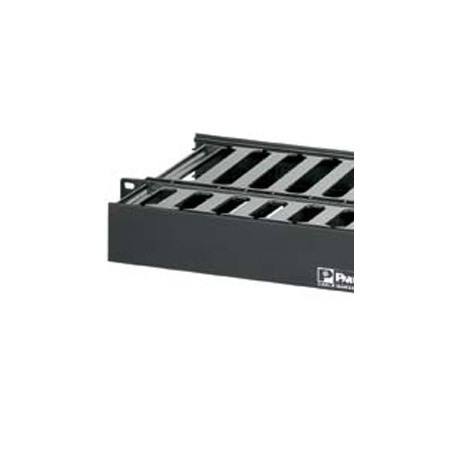 Panduit Organizador de Cables Horizontal Doble, 1UR, Negro