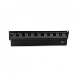 Leviton Organizador Horizontal Sencillo Frontal, 2UR, Negro