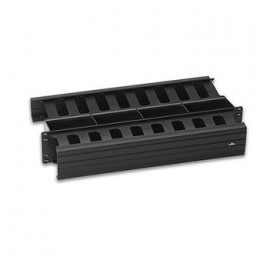 Leviton Organizador Horizontal Doble Frontal y Posterior, 2UR, Negro