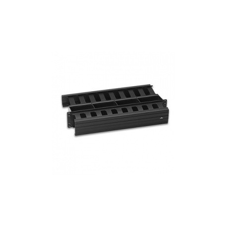 Leviton Organizador Horizontal Doble Frontal y Posterior, 2UR, Negro