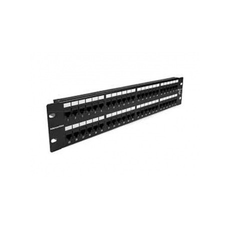 ConduNet Panel de Parcheo para Rack, 24 Puertos con Borne para Dren, Negro